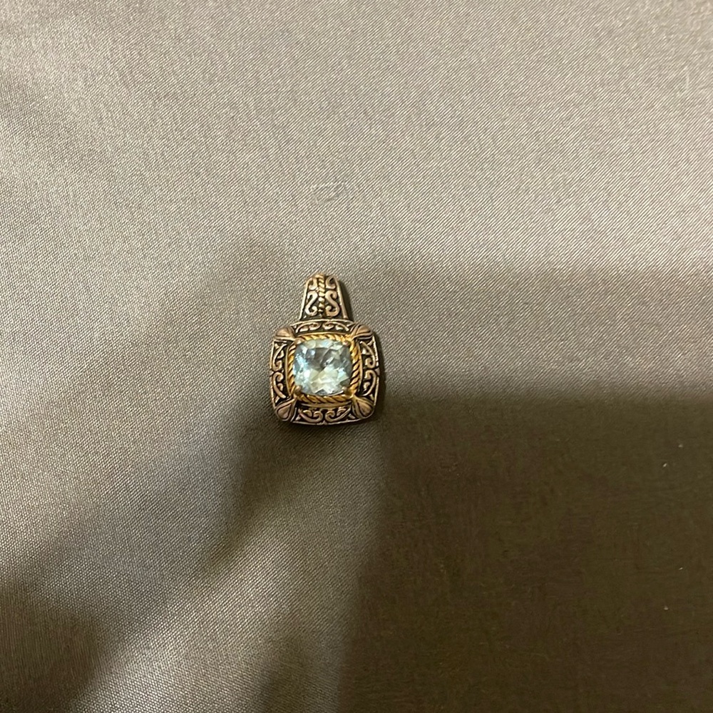 Blue topaz or aquamarine pendent